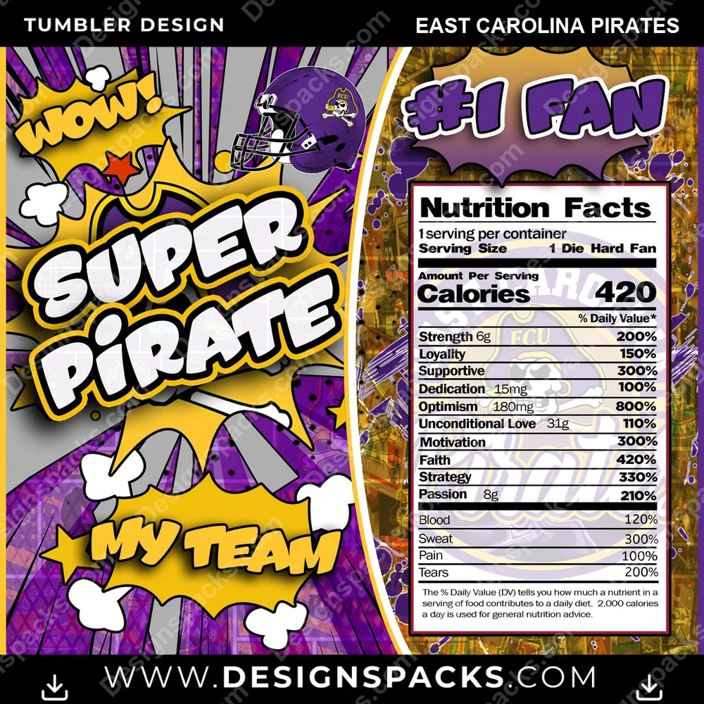 College Sport Super Team East Carolina Pirates NCAA College Sport Tumbler Digital Wrap Design Download