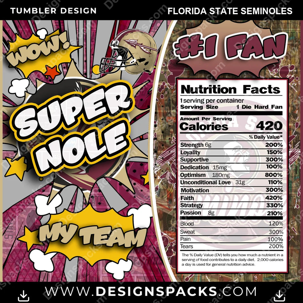 College Sport Super Team Florida State Seminoles NCAA College Sport Tumbler Digital Wrap Design Download