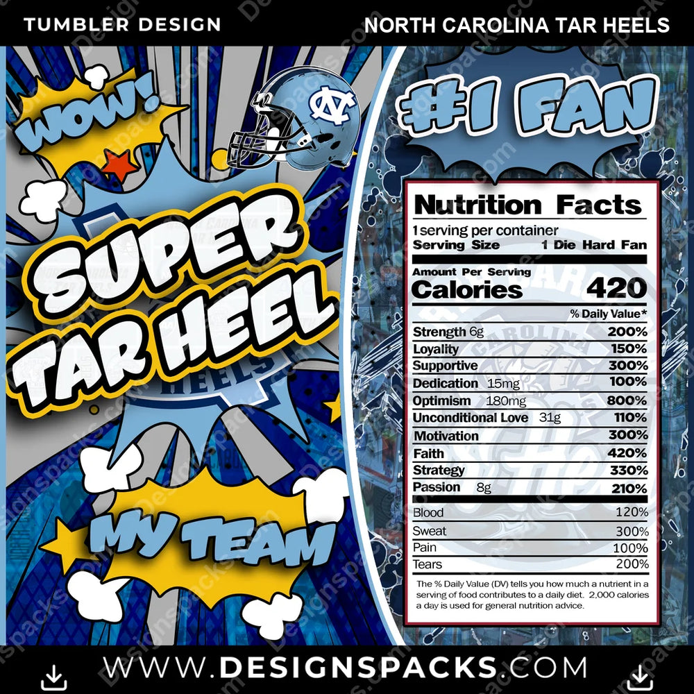 College Sport Super Team North Carolina Tar Heels NCAA College Sport Tumbler Digital Wrap Design Download