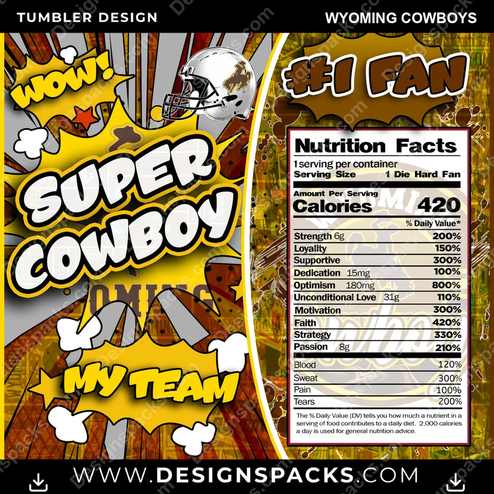 College Sport Super Team Wyoming Cowboys NCAA College Sport Tumbler Digital Wrap Design Download