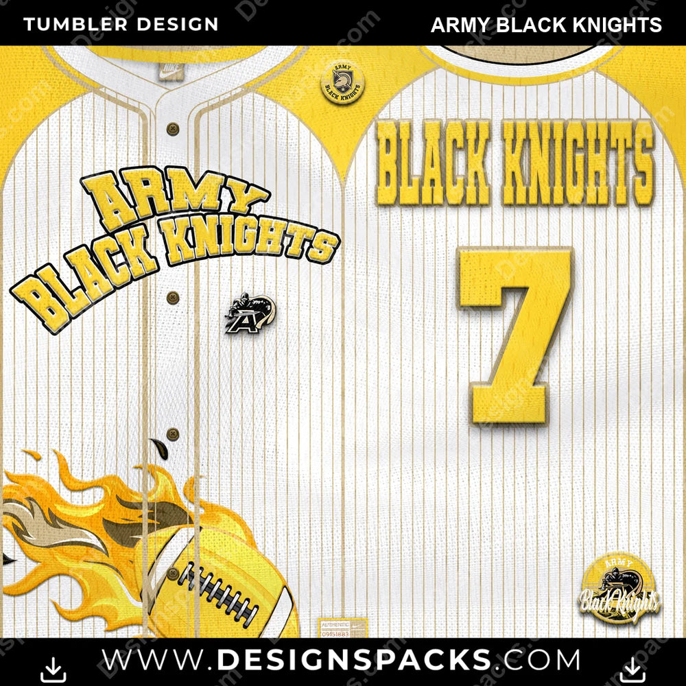 College Sport Team Button-Up Jersey Army Black Knights NCAA College Sport Tumbler Digital Wrap Design Download