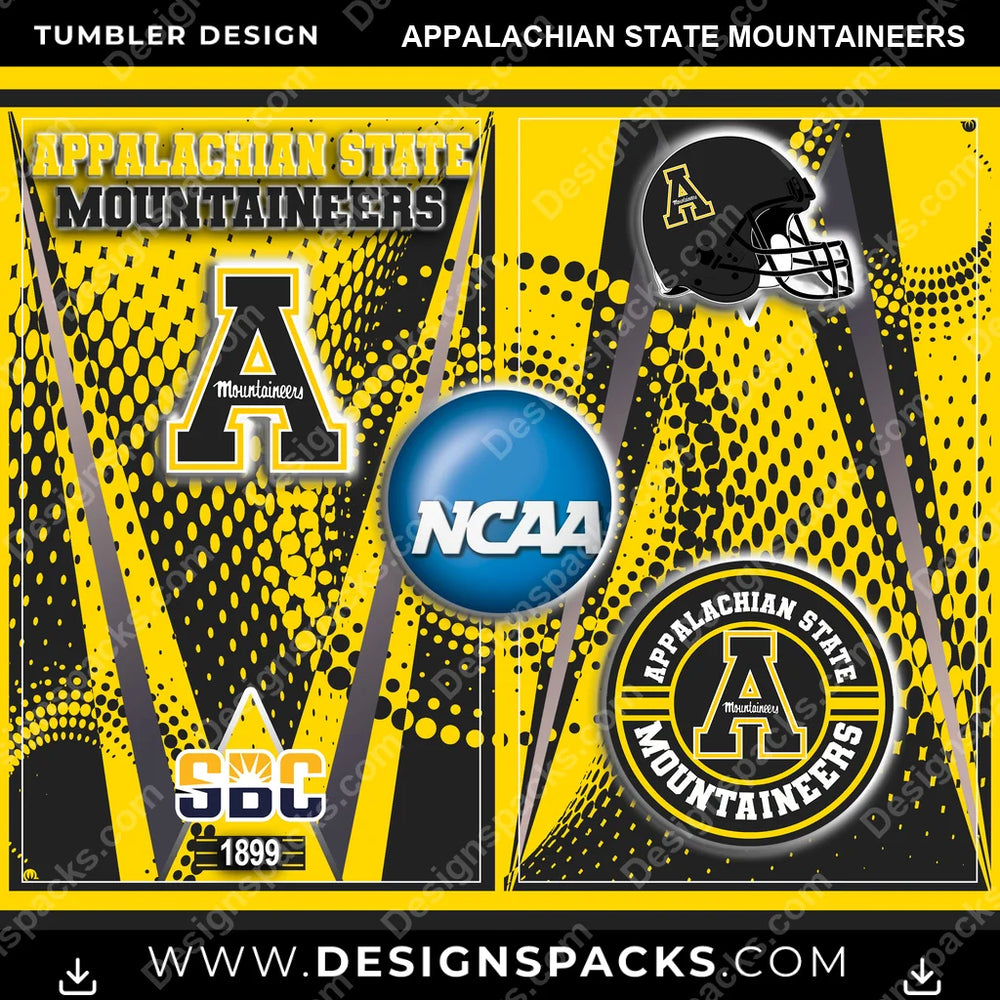 College Sport Team Logo Appalachian State Mountaineers NCAA College Sport Tumbler Digital Wrap Design Download