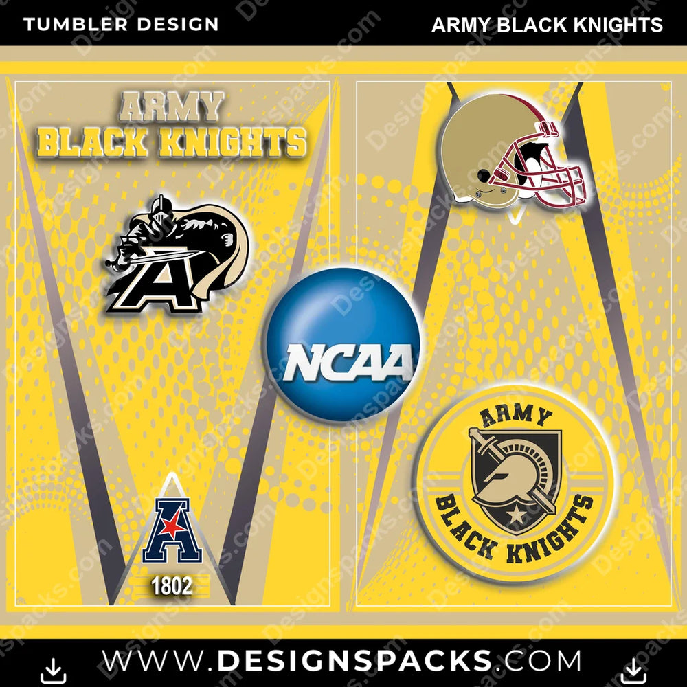 College Sport Team Logo Army Black Knights NCAA College Sport Tumbler Digital Wrap Design Download