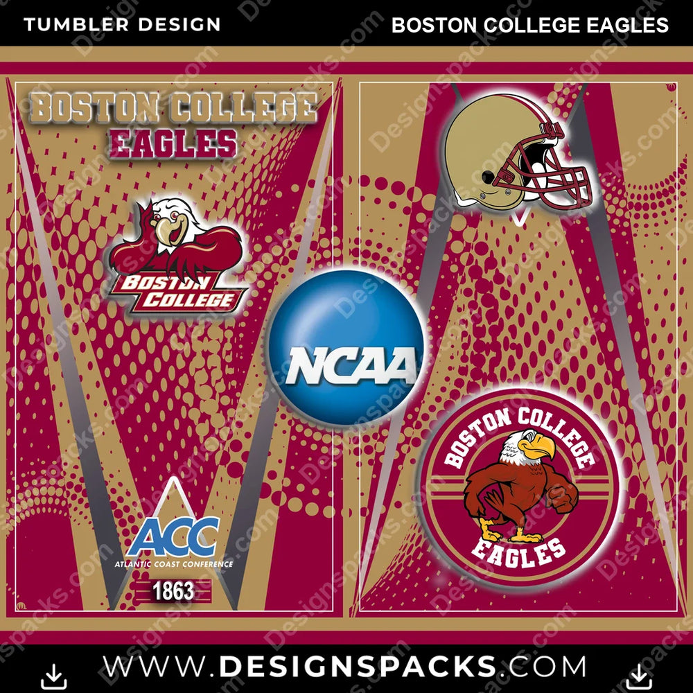 College Sport Team Logo Boston College Eagles NCAA College Sport Tumbler Digital Wrap Design Download
