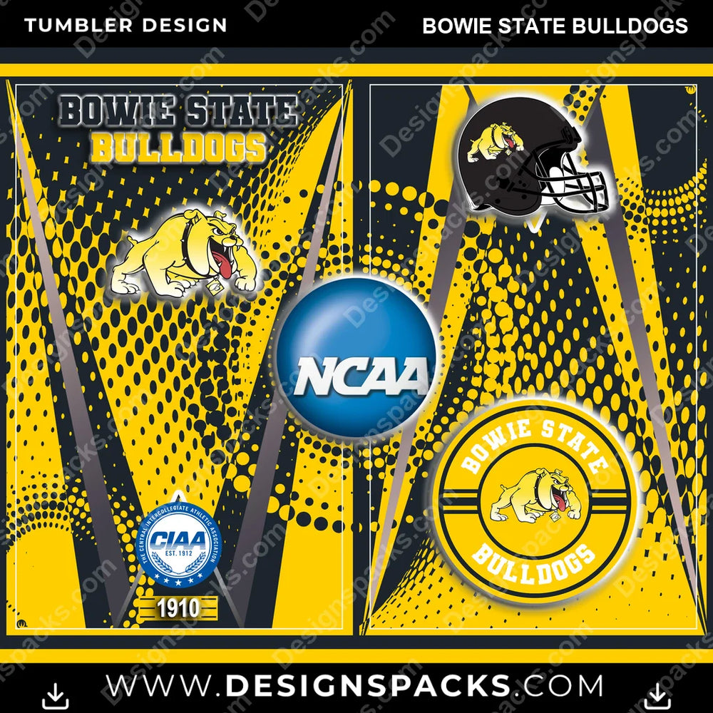 College Sport Team Logo Bowie State Bulldogs NCAA College Sport Tumbler Digital Wrap Design Download
