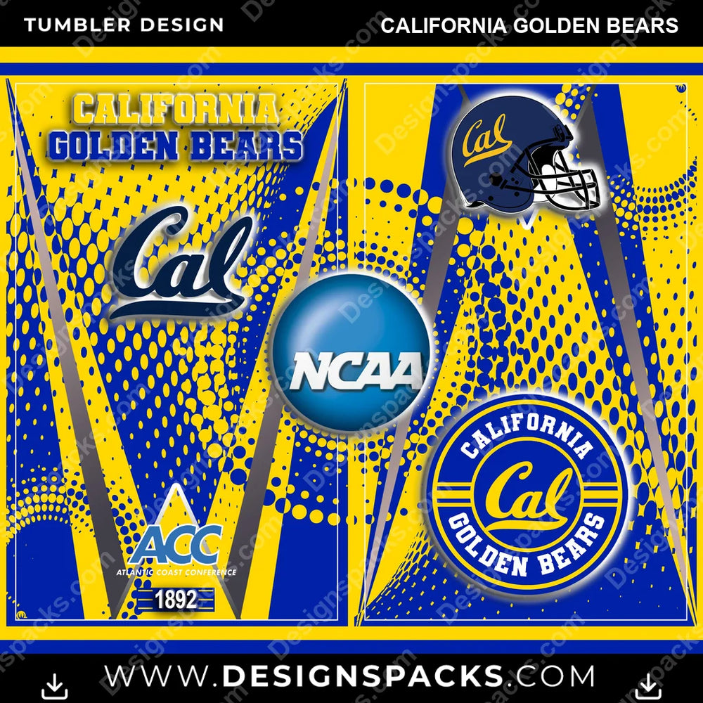 College Sport Team Logo California Golden Bears NCAA College Sport Tumbler Digital Wrap Design Download