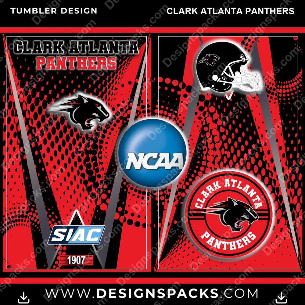 College Sport Team Logo Clark Atlanta Panthers NCAA College Sport Tumbler Digital Wrap Design Download