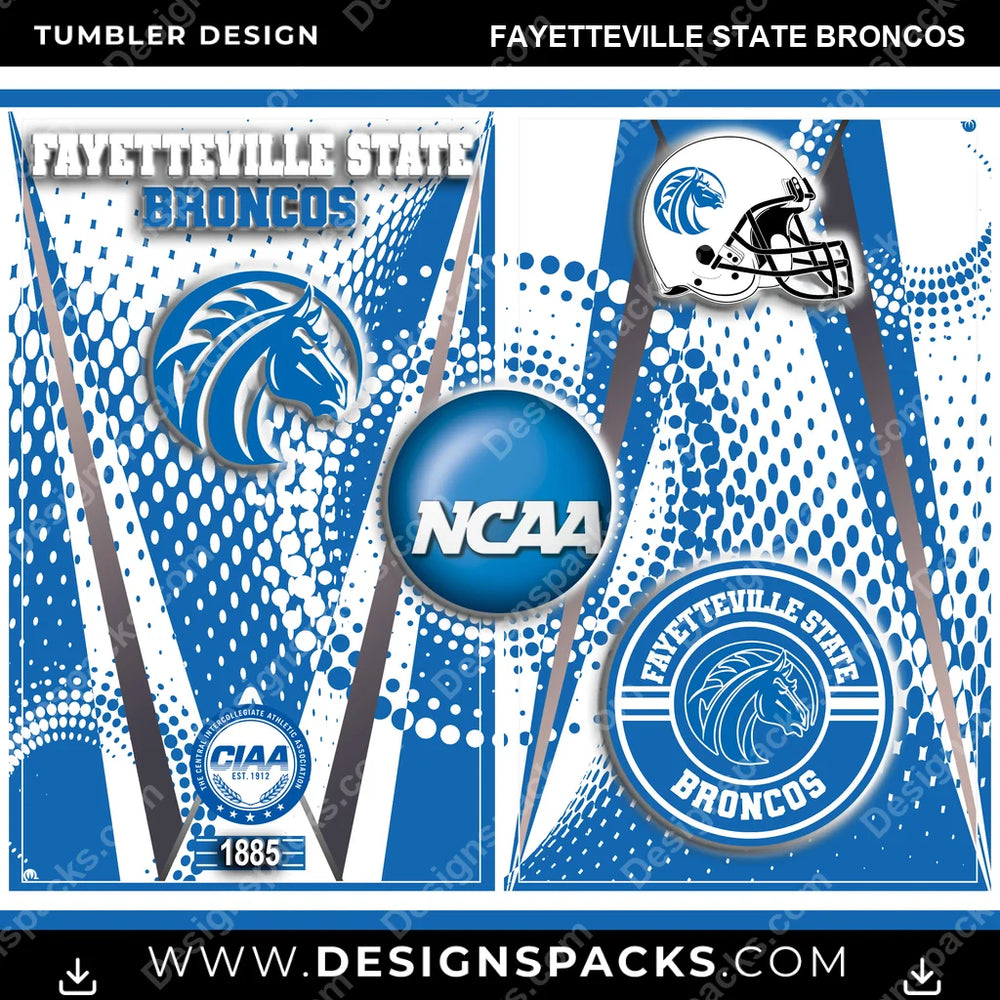 College Sport Team Logo Fayetteville State Broncos NCAA College Sport Tumbler Digital Wrap Design Download