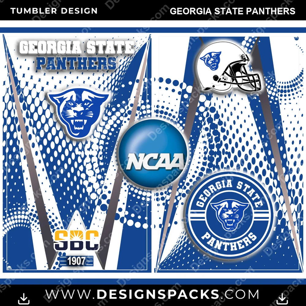 College Sport Team Logo Georgia State Panthers NCAA College Sport Tumbler Digital Wrap Design Download