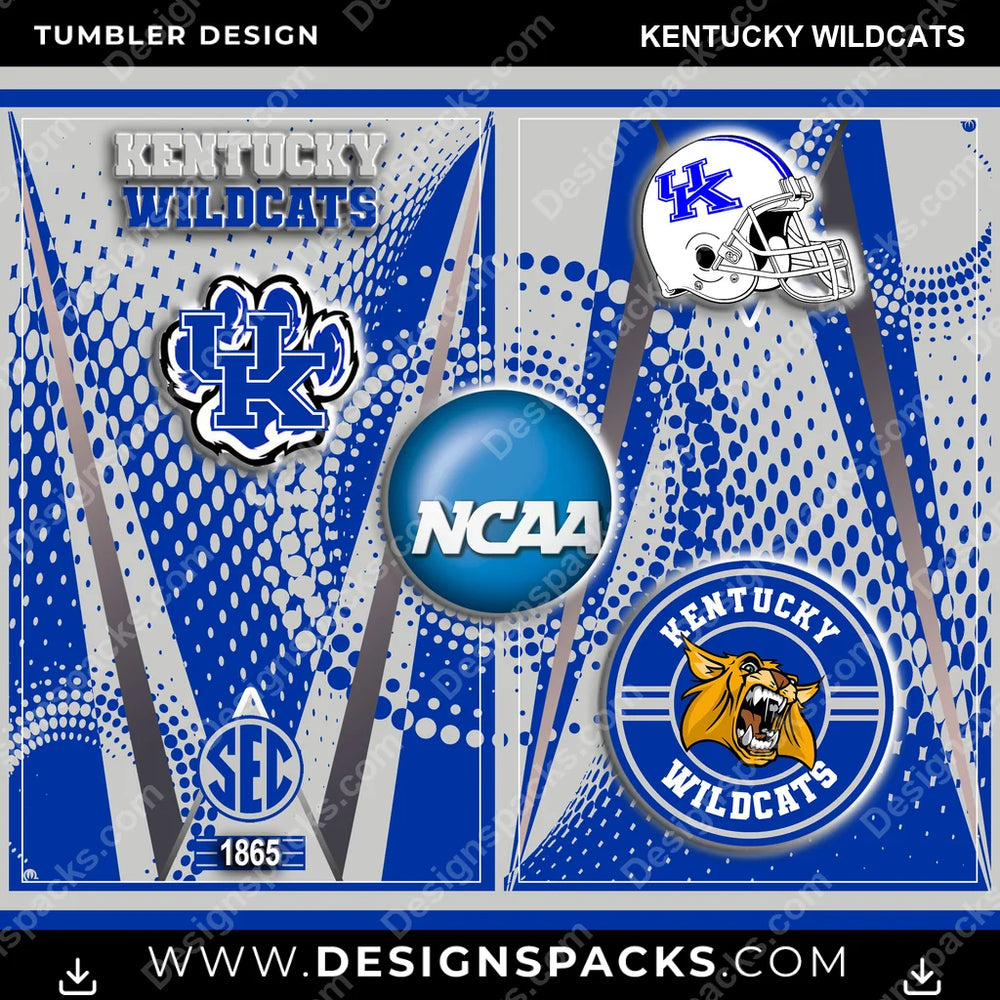College Sport Team Logo Kentucky Wildcats NCAA College Sport Tumbler Digital Wrap Design Download