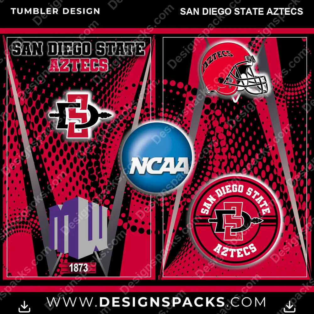 College Sport Team Logo San Diego State Aztecs NCAA College Sport Tumbler Digital Wrap Design Download