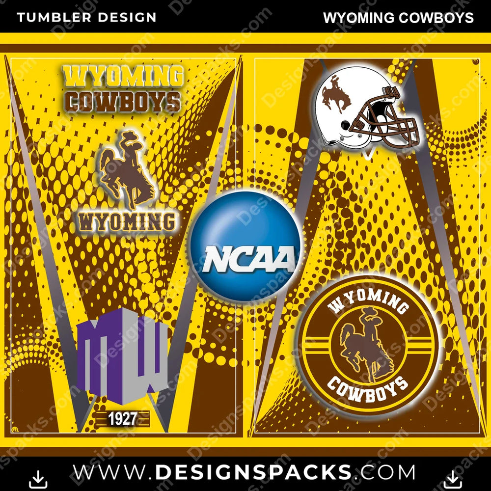 College Sport Team Logo Wyoming Cowboys NCAA College Sport Tumbler Digital Wrap Design Download