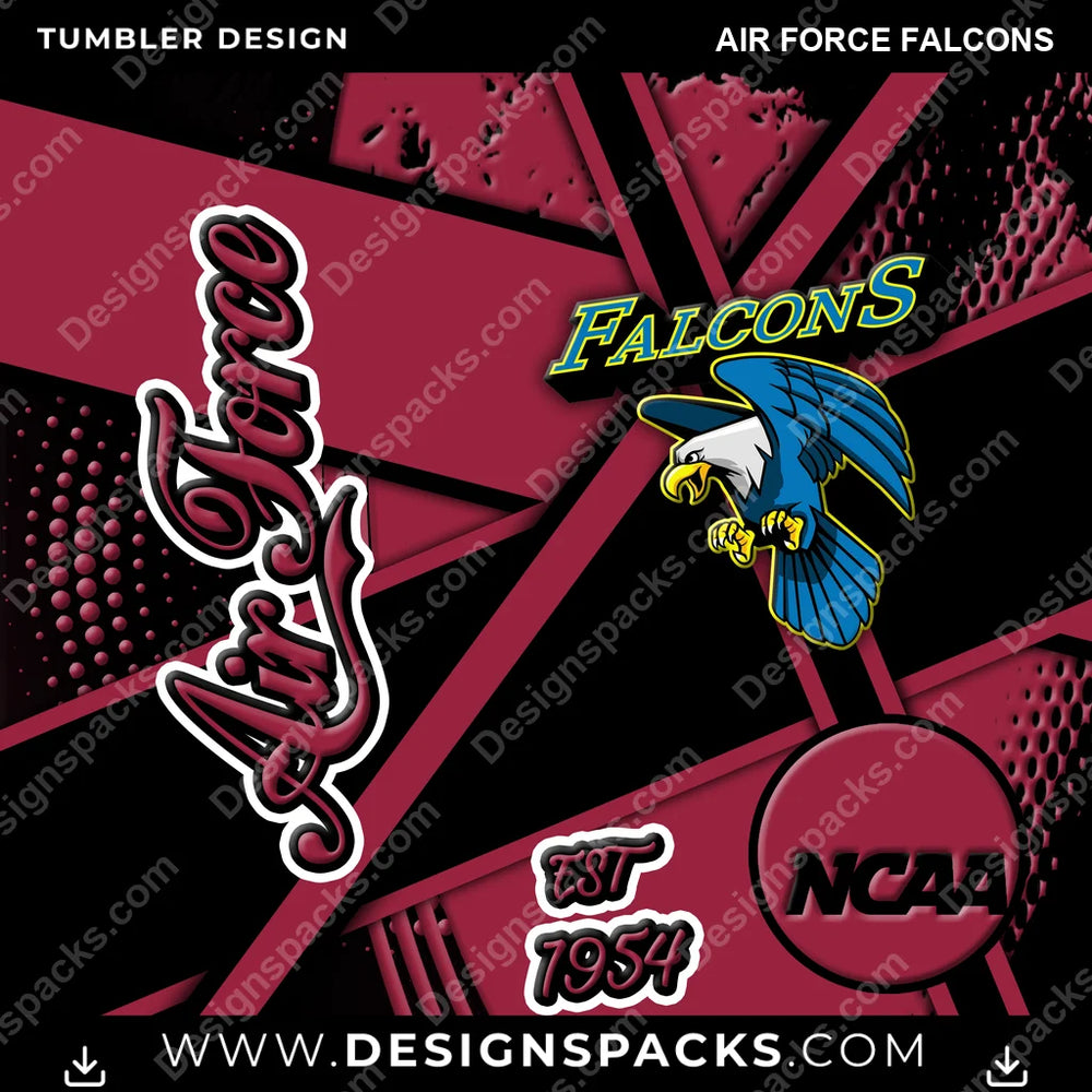 College Sport Team Sport Air Force Falcons NCAA College Sport Tumbler Digital Wrap Design Download