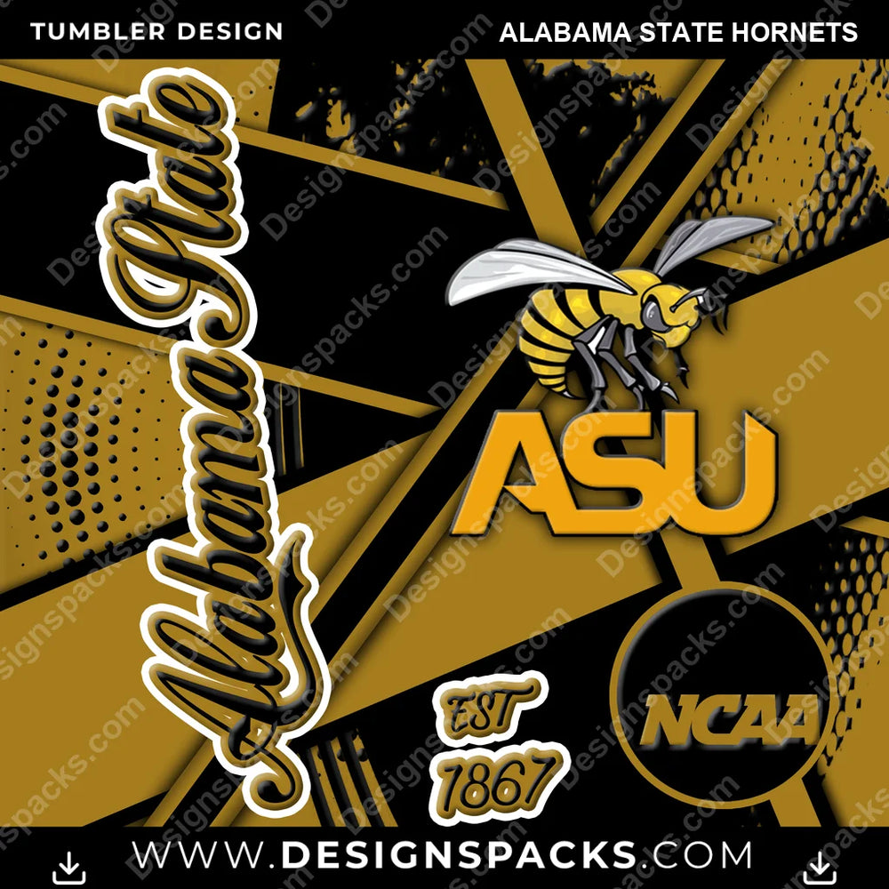 College Sport Team Sport Alabama State Hornets NCAA College Sport Tumbler Digital Wrap Design Download