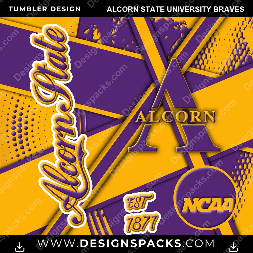 College Sport Team Sport Alcorn State University Braves NCAA College Sport Tumbler Digital Wrap Design Download