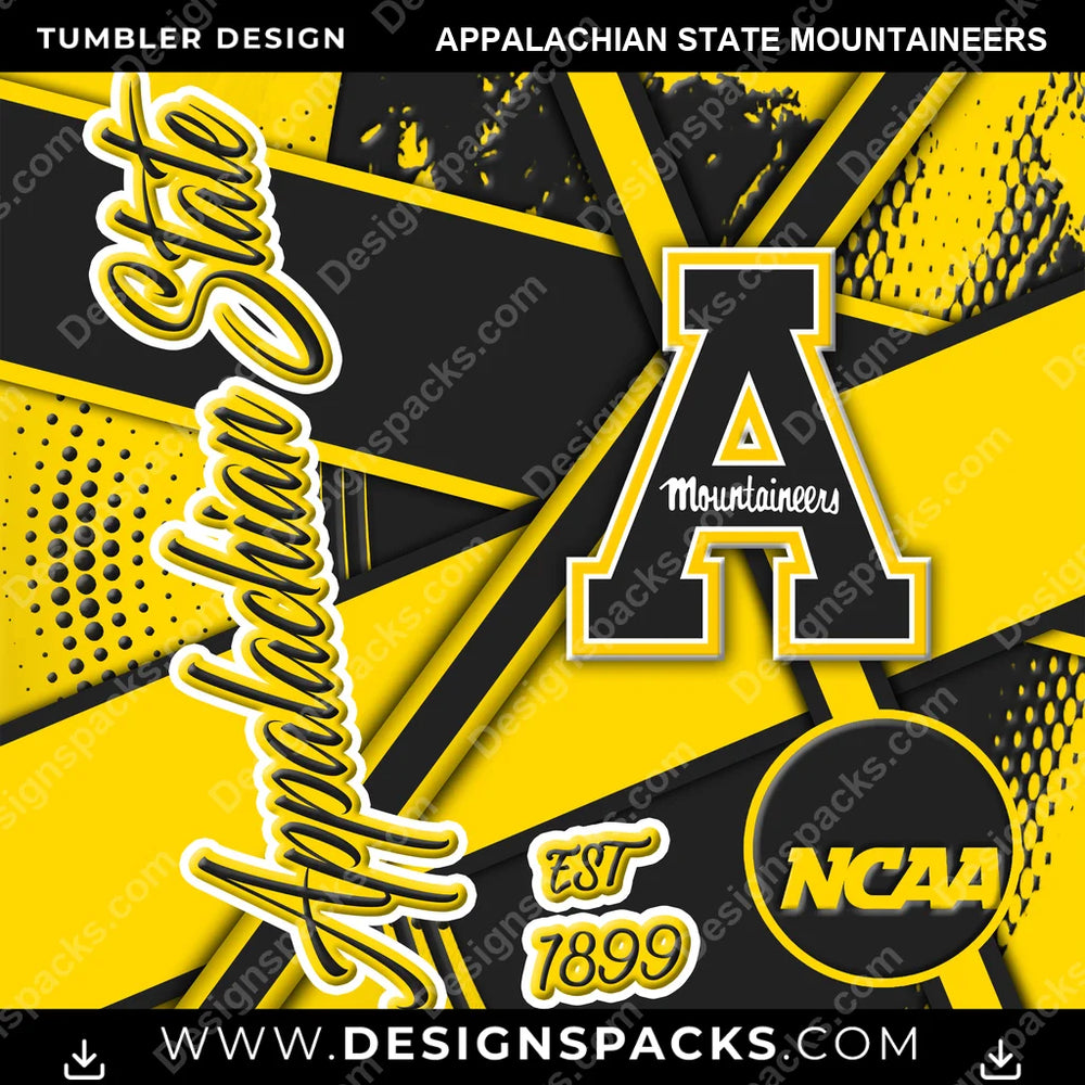 College Sport Team Sport Appalachian State Mountaineers NCAA College Sport Tumbler Digital Wrap Design Download