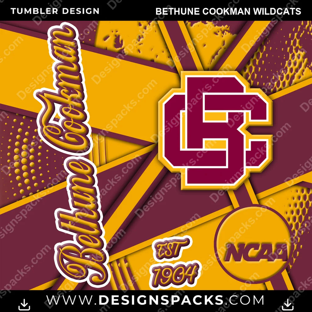 College Sport Team Sport Bethune Cookman Wildcats NCAA College Sport Tumbler Digital Wrap Design Download