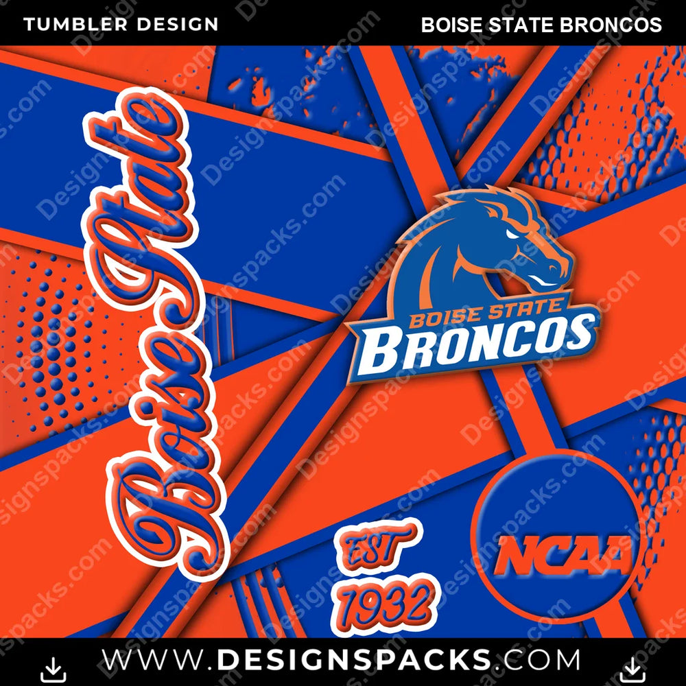 College Sport Team Sport Boise State Broncos NCAA College Sport Tumbler Digital Wrap Design Download