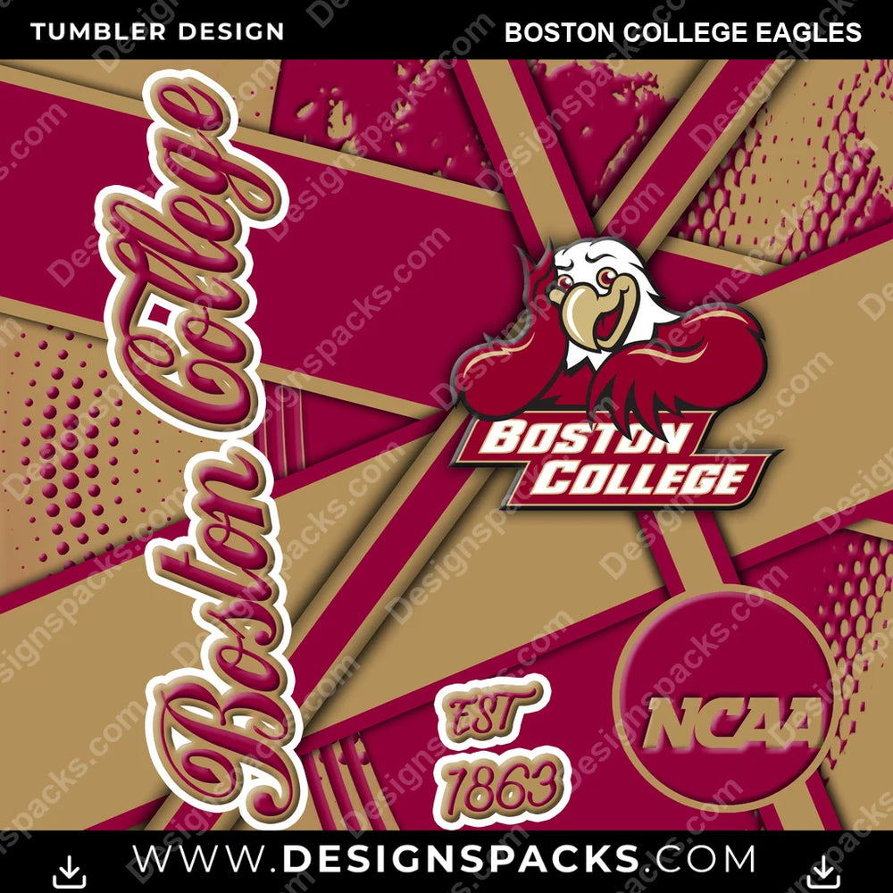 College Sport Team Sport Boston College Eagles NCAA College Sport Tumbler Digital Wrap Design Download