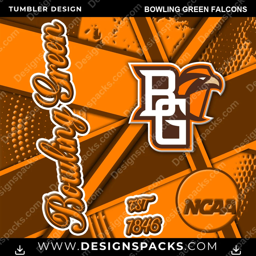 College Sport Team Sport Bowling Green Falcons NCAA College Sport Tumbler Digital Wrap Design Download