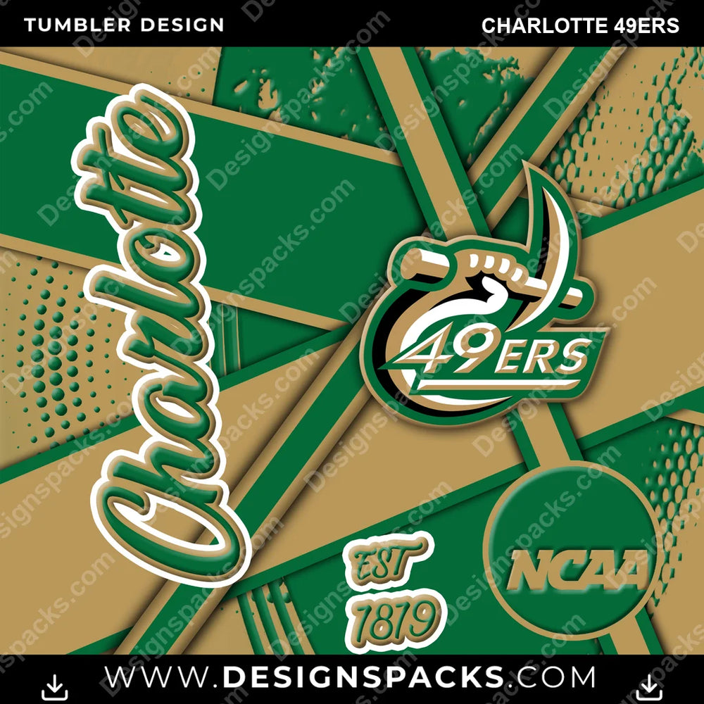 College Sport Team Sport Charlotte 49ers NCAA College Sport Tumbler Digital Wrap Design Download