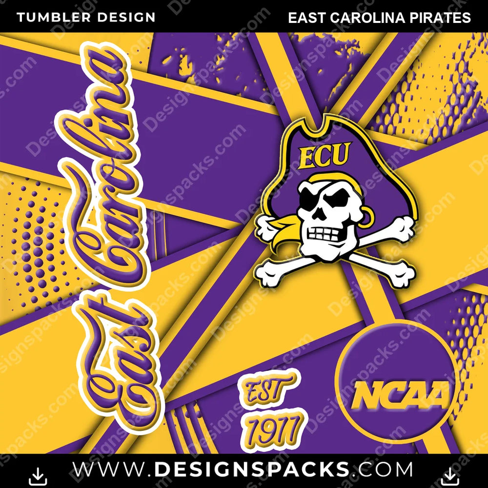 College Sport Team Sport East Carolina Pirates NCAA College Sport Tumbler Digital Wrap Design Download