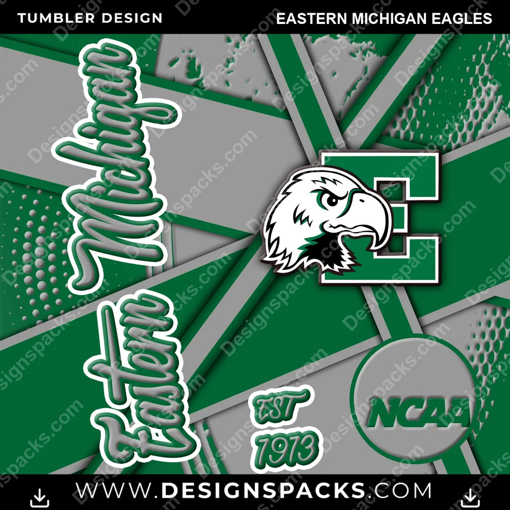 College Sport Team Sport Eastern Michigan Eagles NCAA College Sport Tumbler Digital Wrap Design Download
