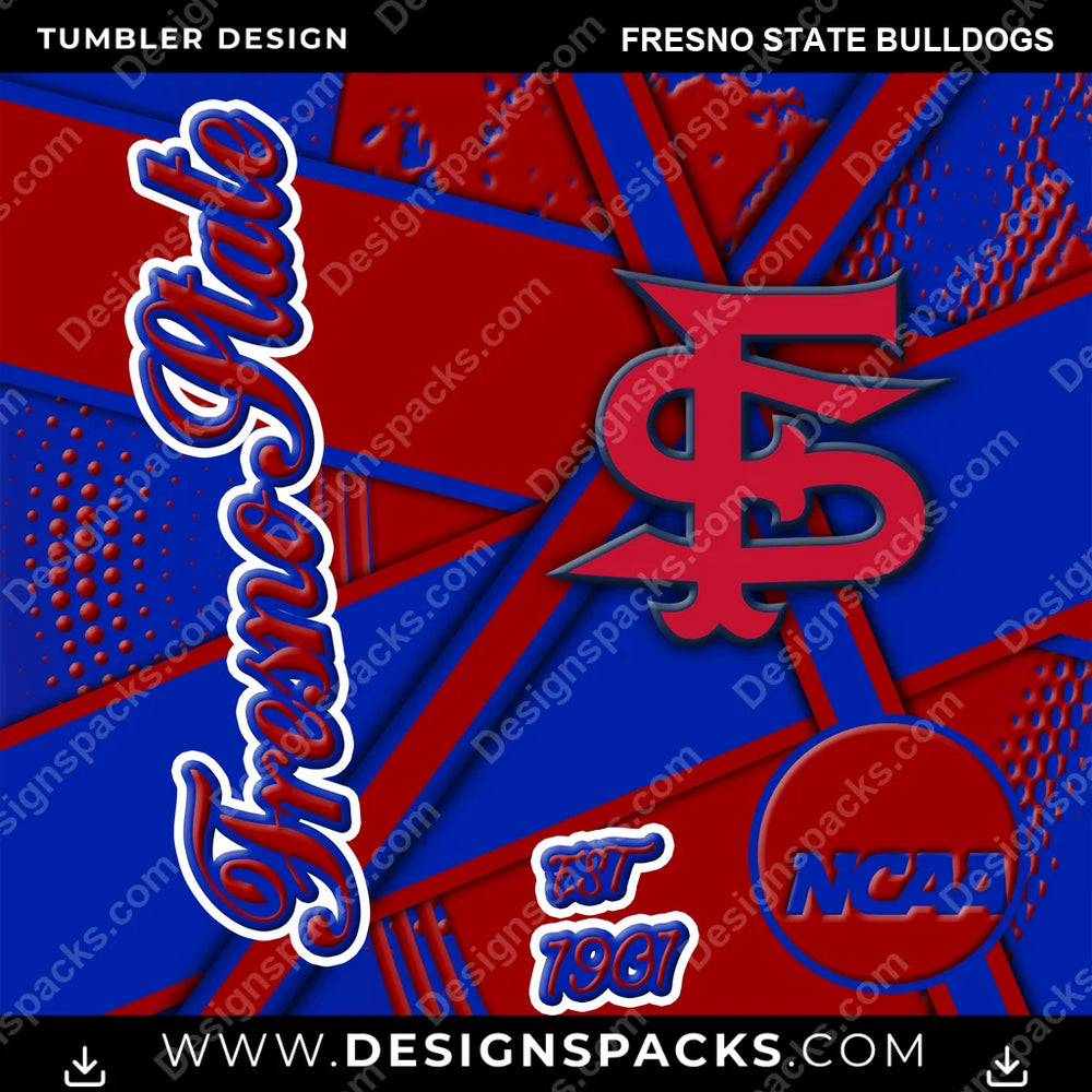 College Sport Team Sport Fresno State Bulldogs NCAA College Sport Tumbler Digital Wrap Design Download