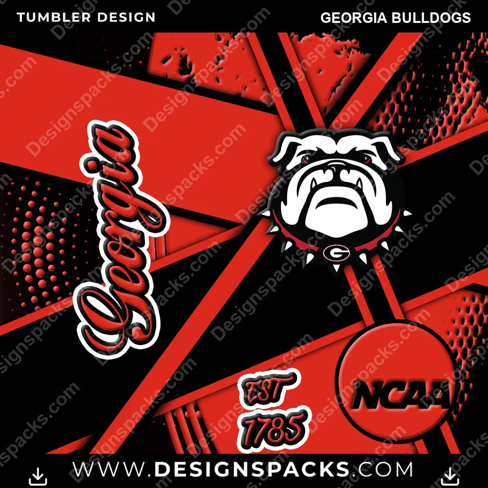 College Sport Team Sport Georgia Bulldogs NCAA College Sport Tumbler Digital Wrap Design Download