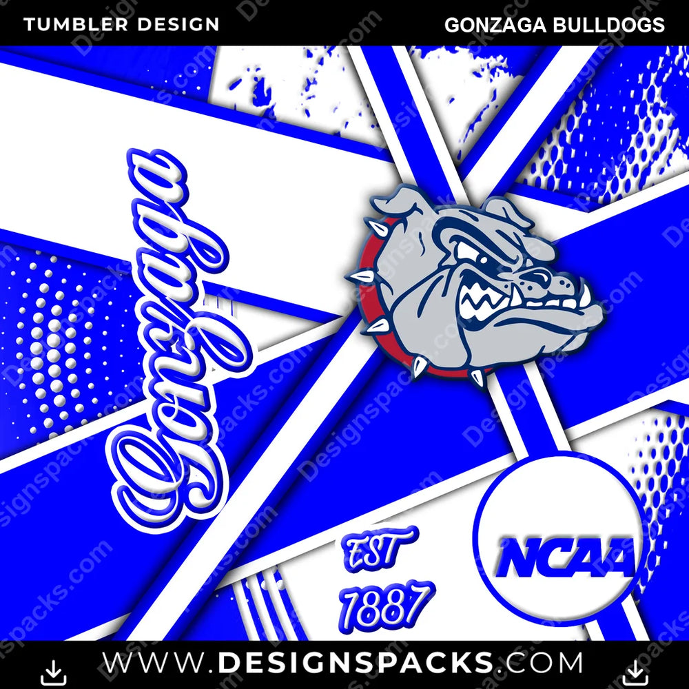 College Sport Team Sport Gonzaga Bulldogs NCAA College Sport Tumbler Digital Wrap Design Download