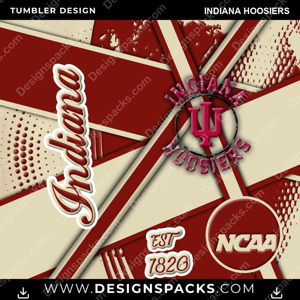 College Sport Team Sport Indiana Hoosiers NCAA College Sport Tumbler Digital Wrap Design Download