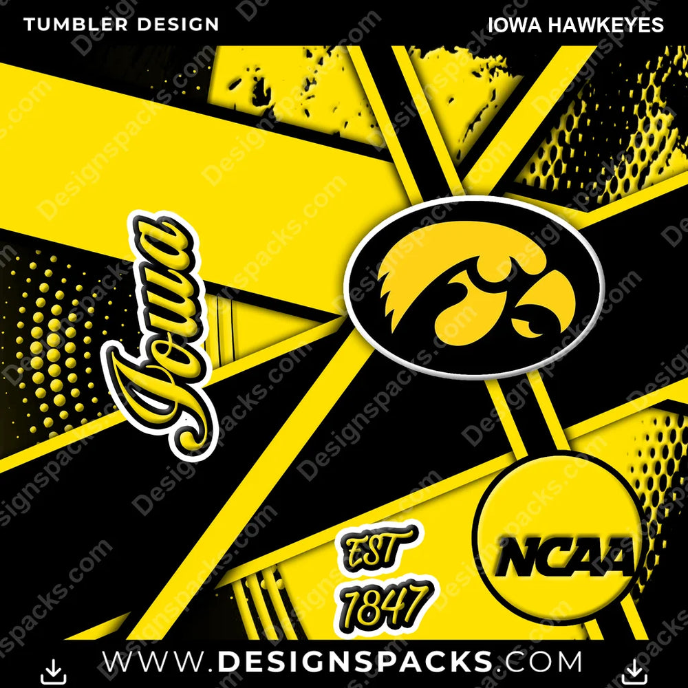 College Sport Team Sport Iowa Hawkeyes NCAA College Sport Tumbler Digital Wrap Design Download