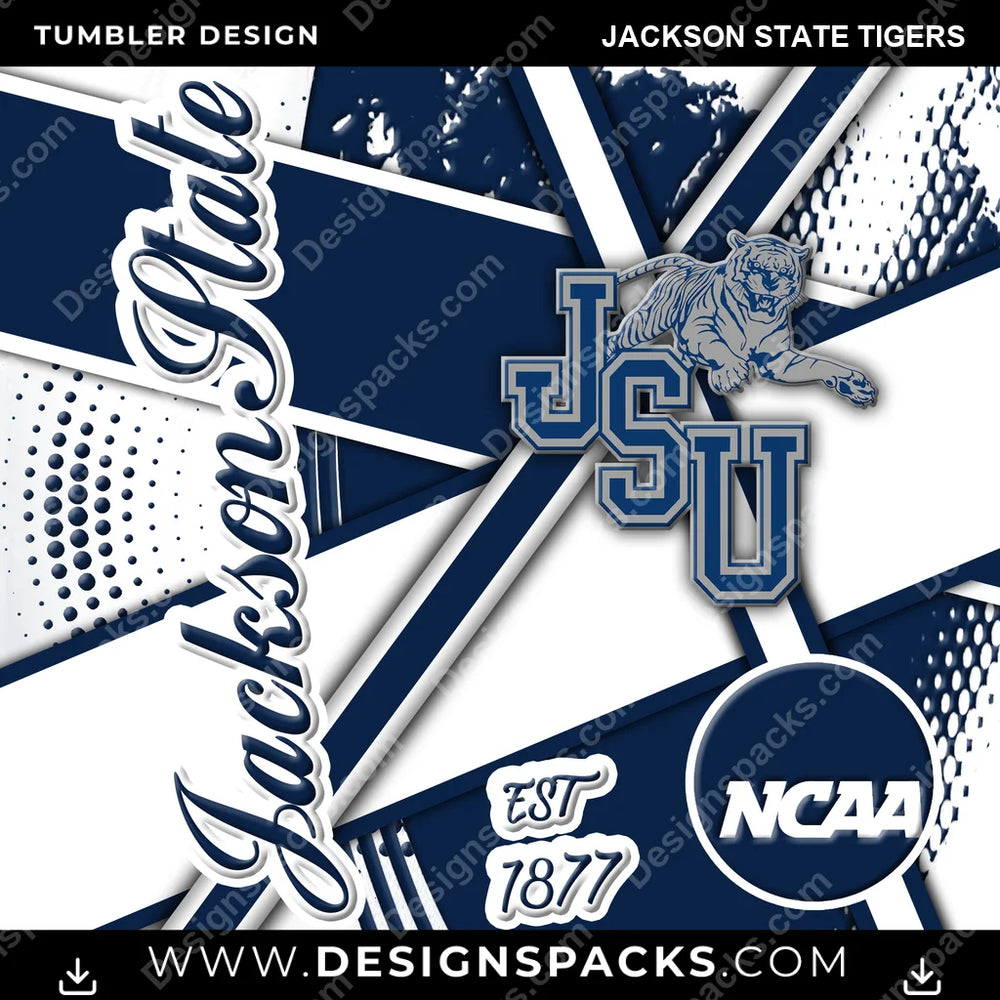 College Sport Team Sport Jackson State Tigers NCAA College Sport Tumbler Digital Wrap Design Download