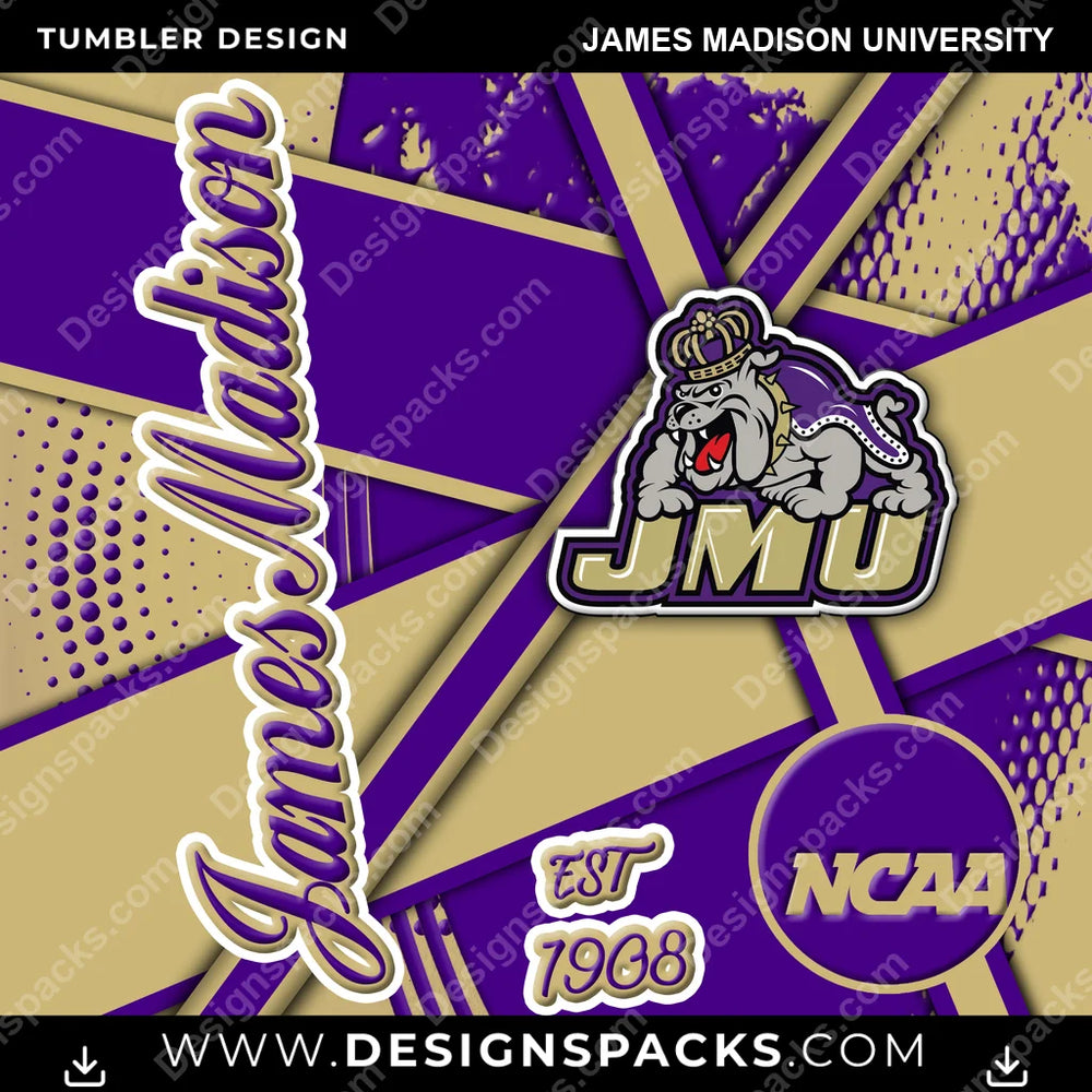College Sport Team Sport James Madison University NCAA College Sport Tumbler Digital Wrap Design Download