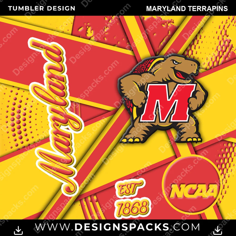 College Sport Team Sport Maryland Terrapins NCAA College Sport Tumbler Digital Wrap Design Download