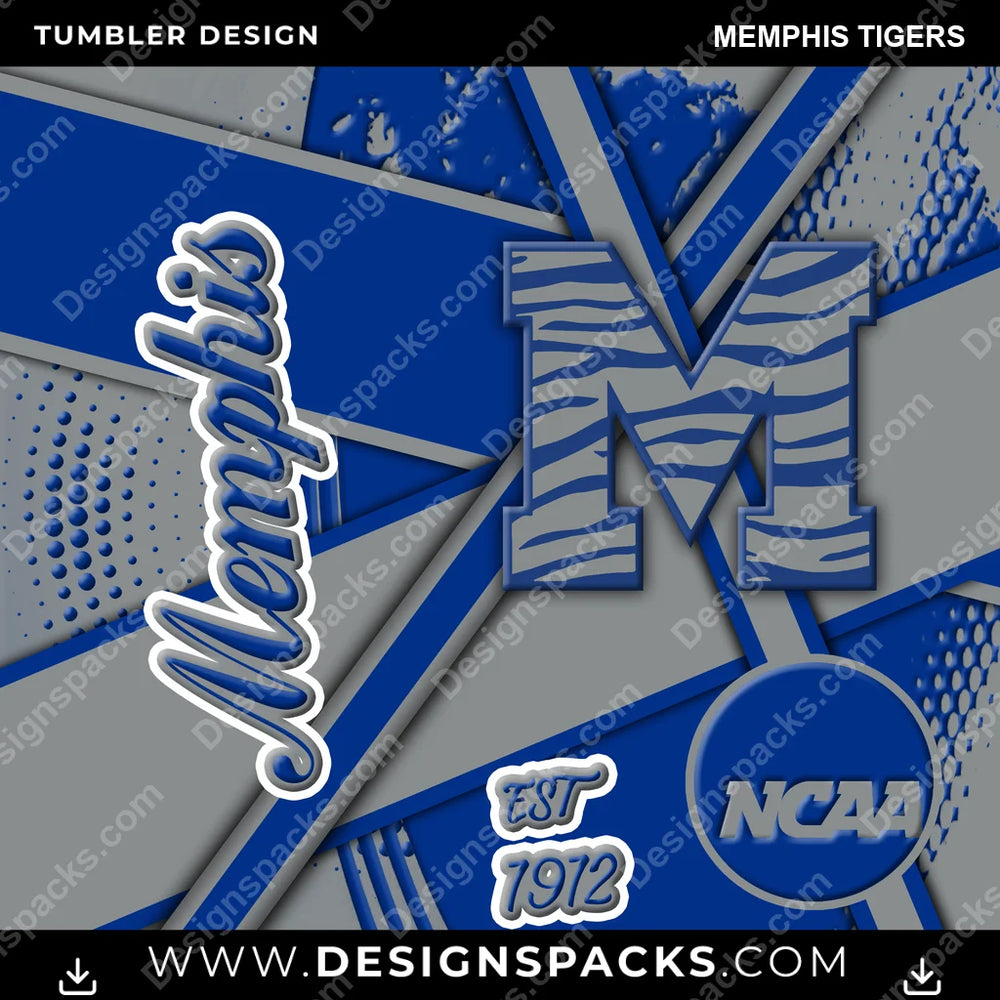 College Sport Team Sport Memphis Tigers NCAA College Sport Tumbler Digital Wrap Design Download