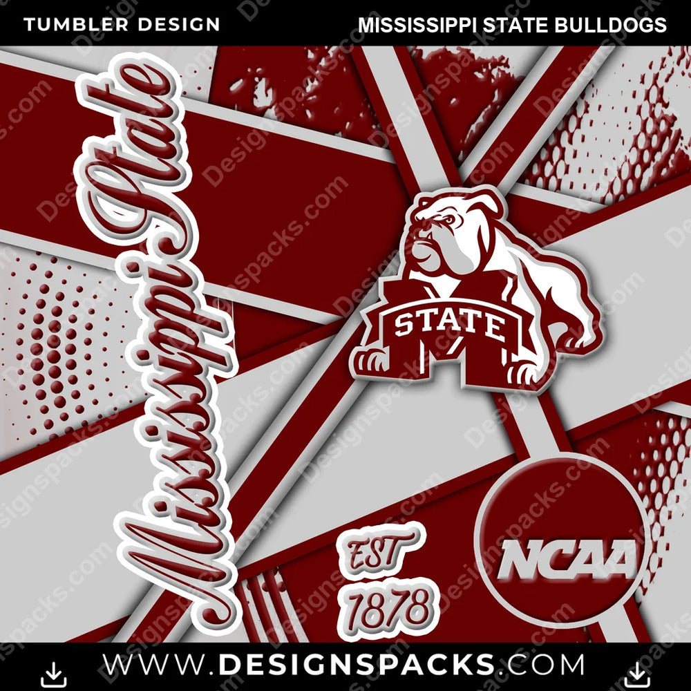 College Sport Team Sport Mississippi State Bulldogs NCAA College Sport Tumbler Digital Wrap Design Download