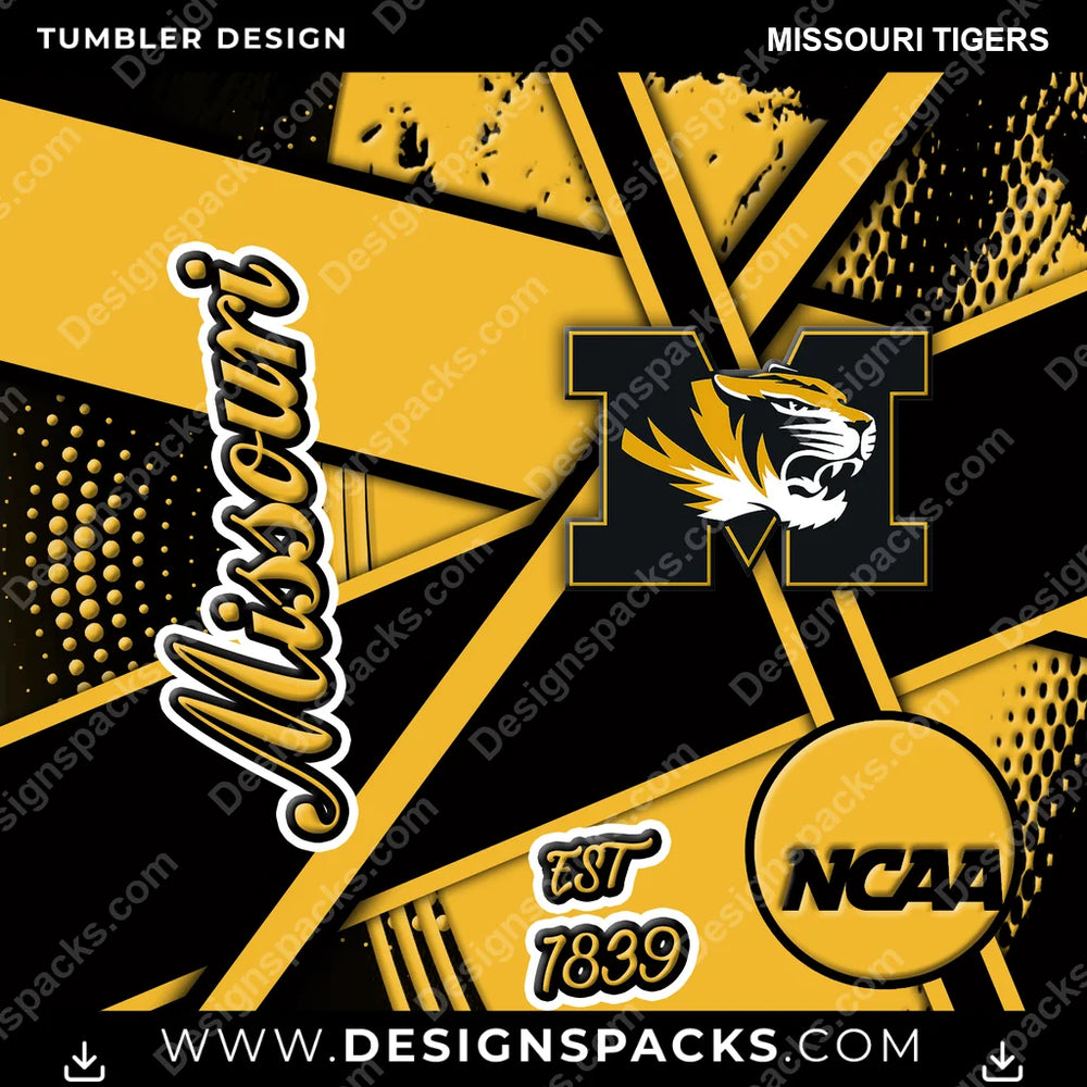 College Sport Team Sport Missouri Tigers NCAA College Sport Tumbler Digital Wrap Design Download
