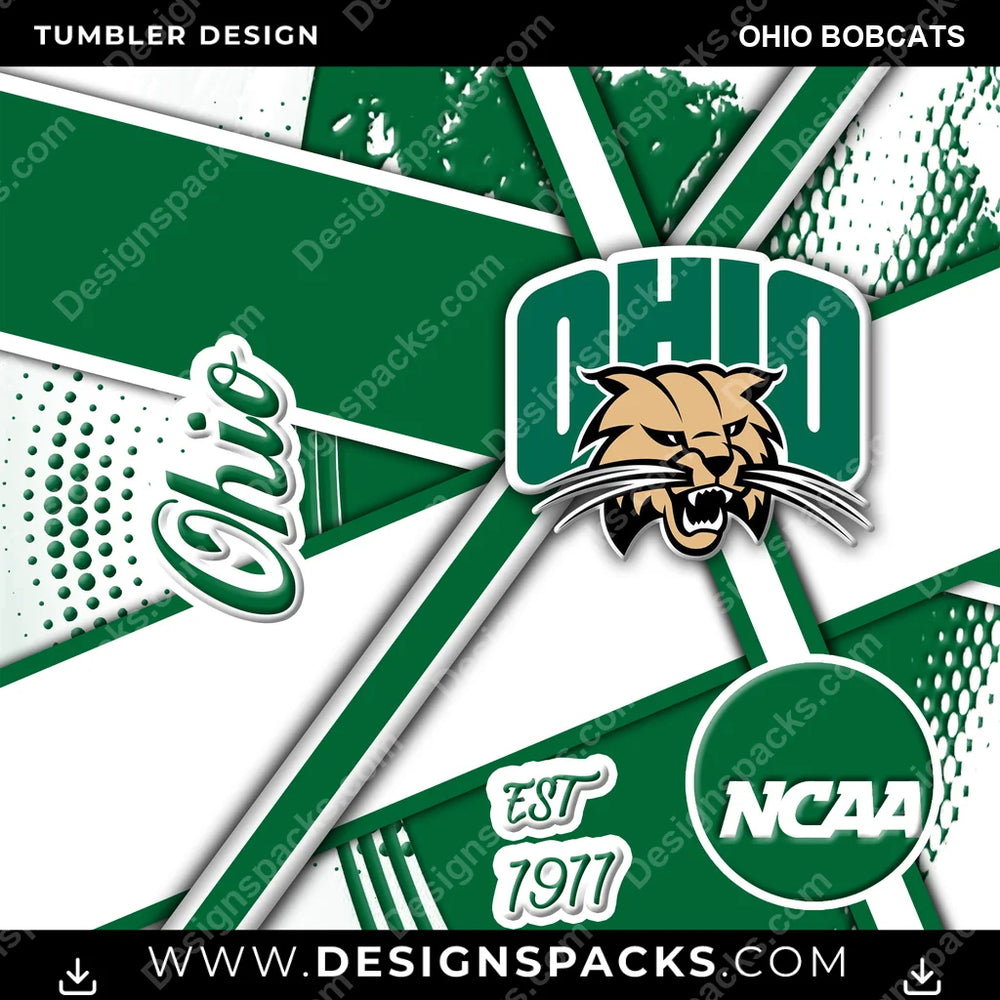 College Sport Team Sport Ohio Bobcats NCAA College Sport Tumbler Digital Wrap Design Download