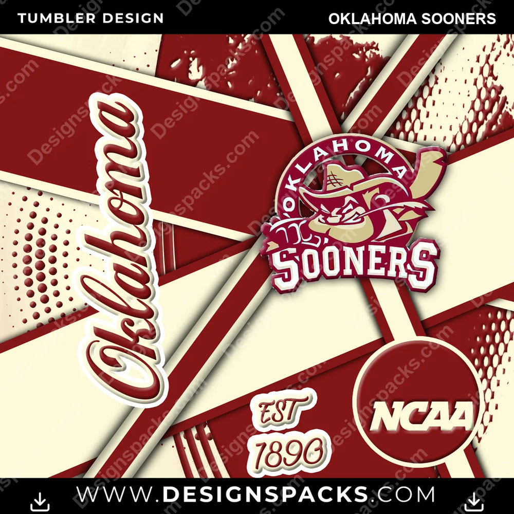 College Sport Team Sport Oklahoma Sooners NCAA College Sport Tumbler Digital Wrap Design Download