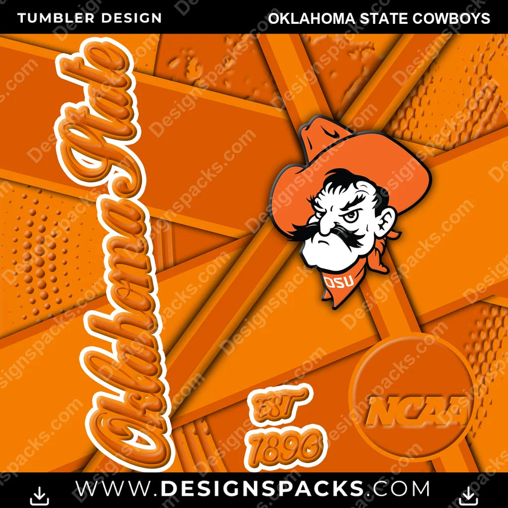 College Sport Team Sport Oklahoma State Cowboys NCAA College Sport Tumbler Digital Wrap Design Download