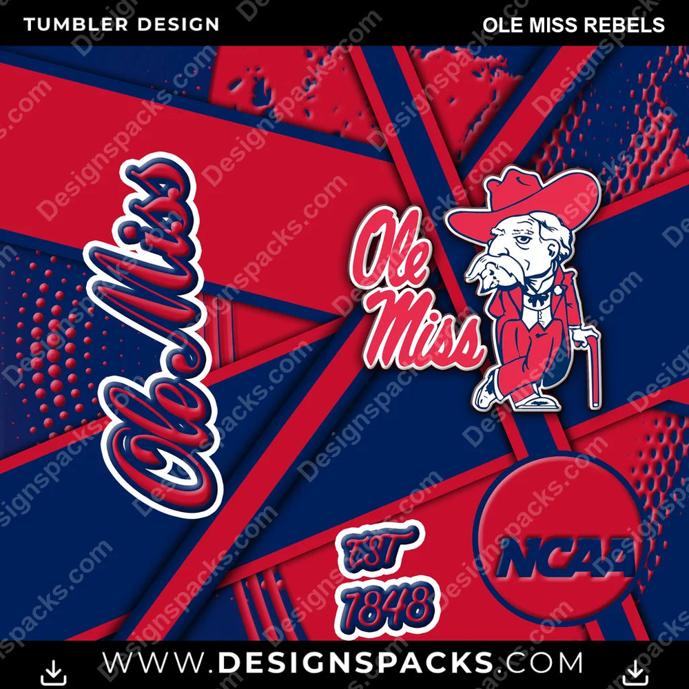 College Sport Team Sport Ole Miss Rebels NCAA College Sport Tumbler Digital Wrap Design Download