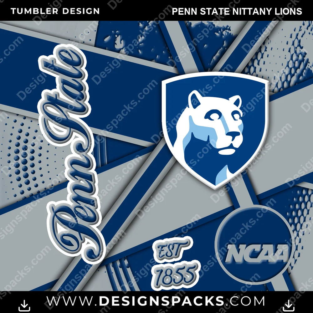 College Sport Team Sport Penn State Nittany Lions NCAA College Sport Tumbler Digital Wrap Design Download