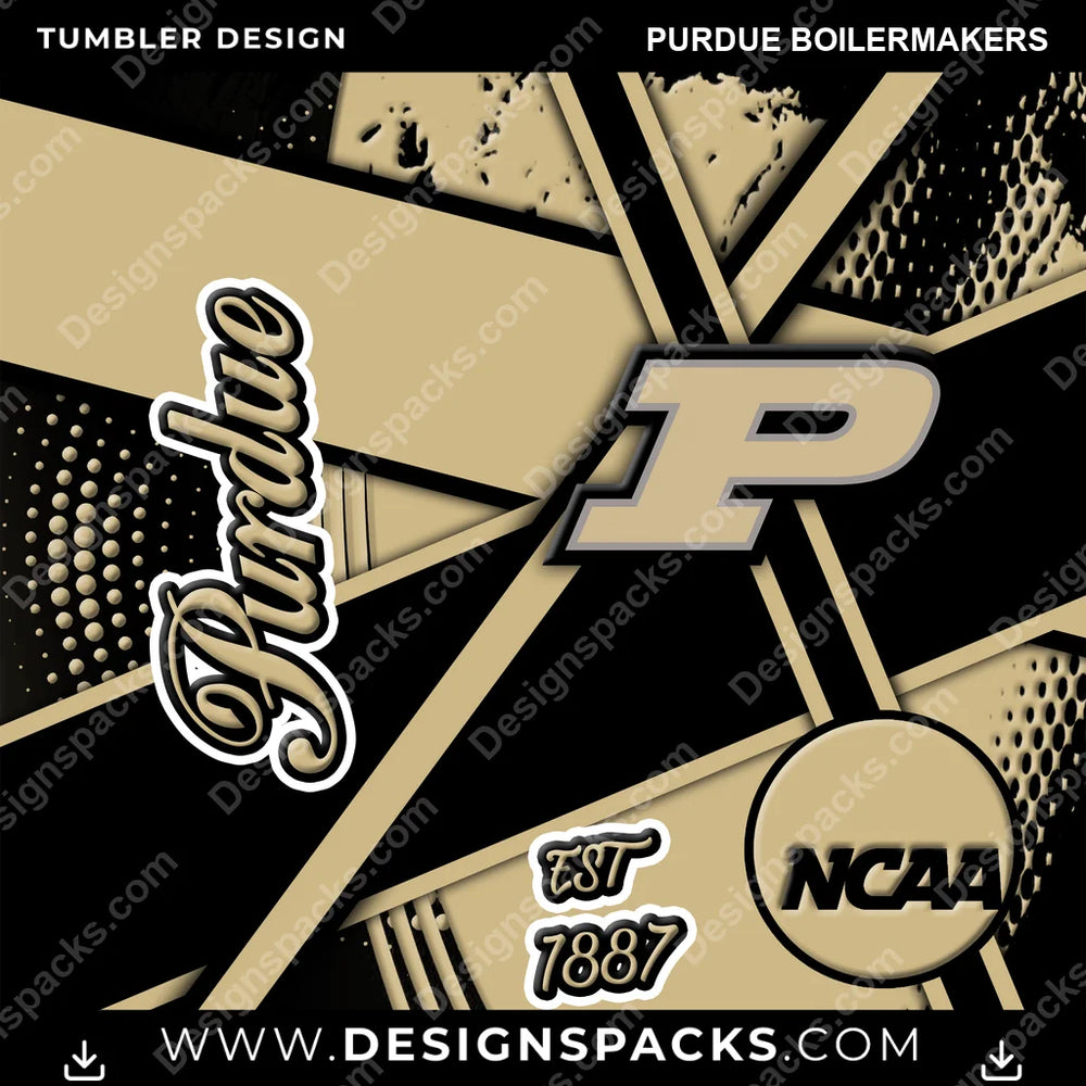 College Sport Team Sport Purdue Boilermakers NCAA College Sport Tumbler Digital Wrap Design Download