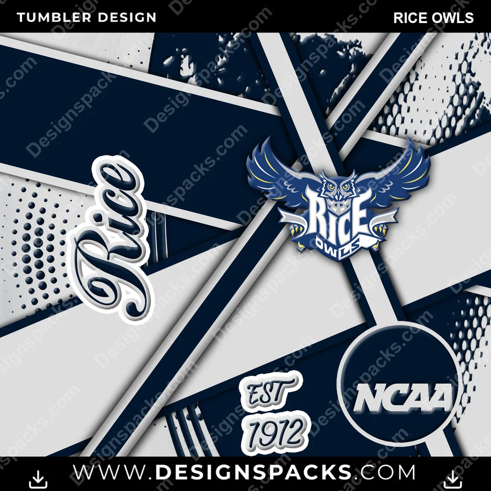 College Sport Team Sport Rice Owls NCAA College Sport Tumbler Digital Wrap Design Download