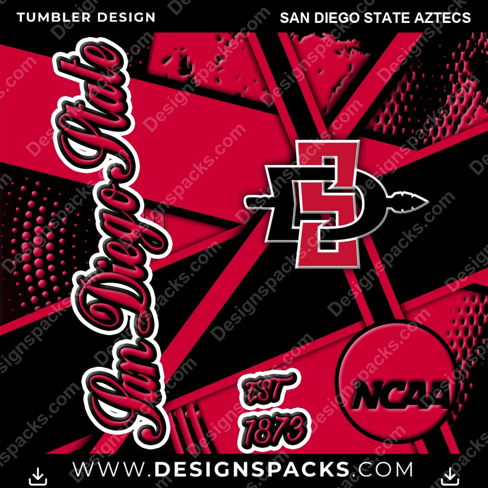 College Sport Team Sport San Diego State Aztecs NCAA College Sport Tumbler Digital Wrap Design Download