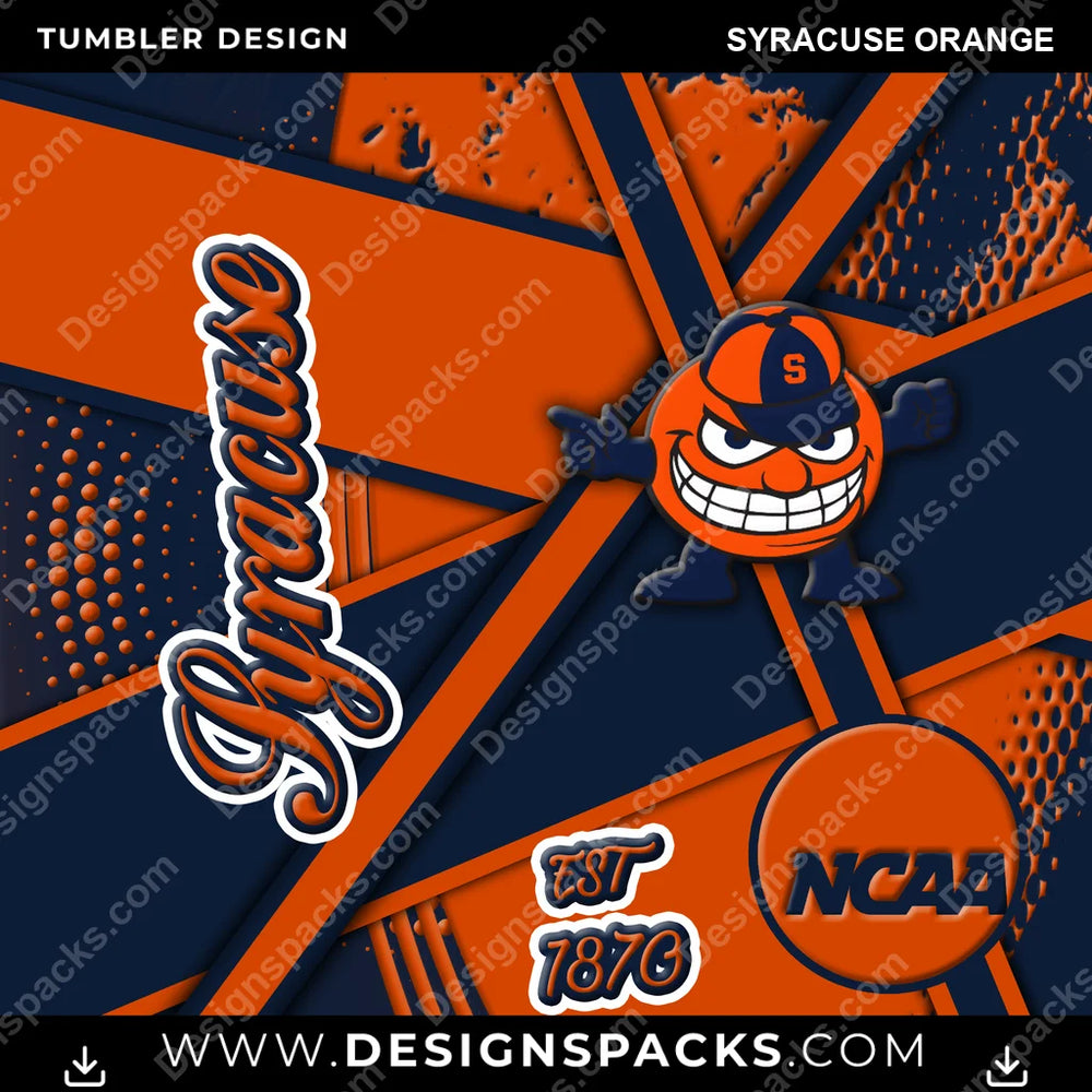 College Sport Team Sport Syracuse Orange NCAA College Sport Tumbler Digital Wrap Design Download