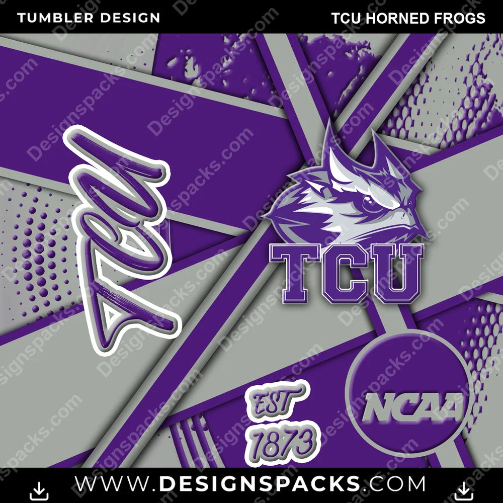 College Sport Team Sport TCU Horned Frogs NCAA College Sport Tumbler Digital Wrap Design Download
