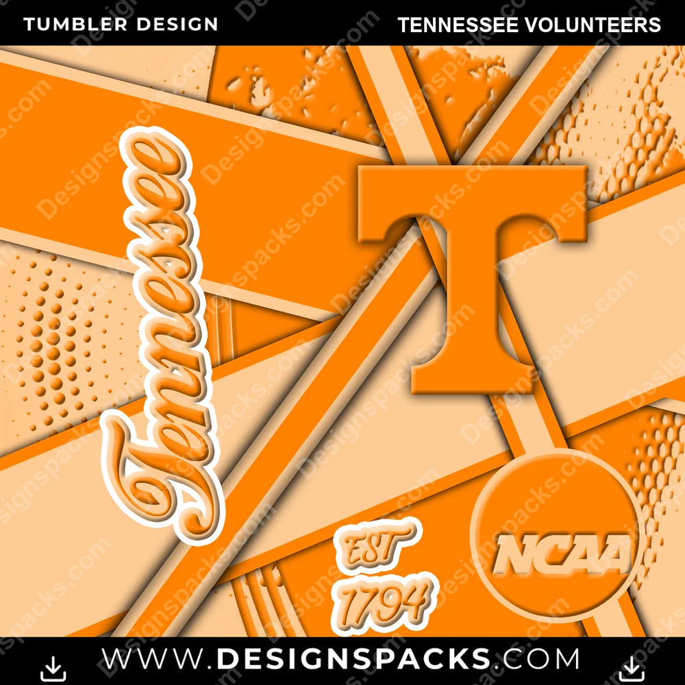 College Sport Team Sport Tennessee Volunteers NCAA College Sport Tumbler Digital Wrap Design Download