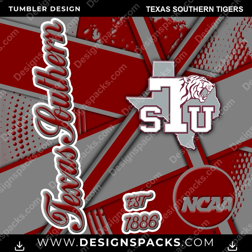 College Sport Team Sport Texas Southern Tigers NCAA College Sport Tumbler Digital Wrap Design Download